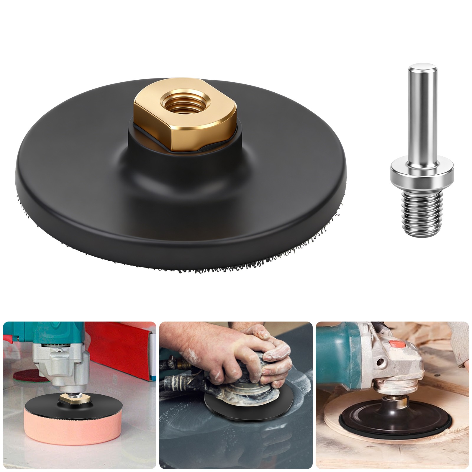 4″ Polishing Grinding Discs Hook and Loop Backing Pad for M14 Angle Grinders