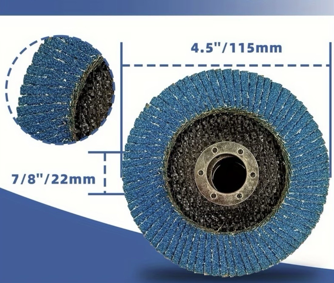 4-1/2″ Zirconia Flap Disc – 7/8” Arbor Hole – Angle Grinder 40/60/80/120 Grits