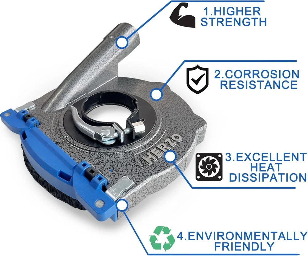 Aluminum Dust Shroud for Angle Grinder 4.5 Inch and 5 Inch, Includes 5Inch Diamo