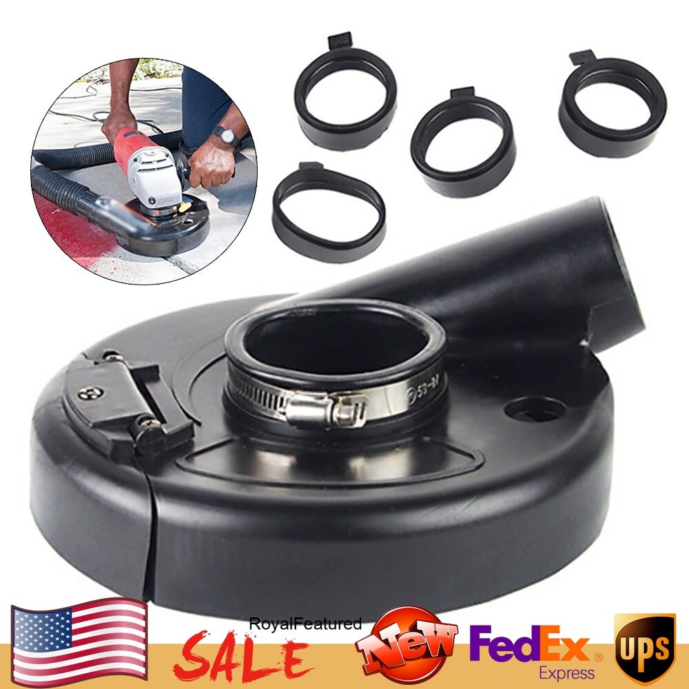 7″ Vacuum Dust Shroud Hand Grind Convertible Cover for Angle Grinder Tool Black
