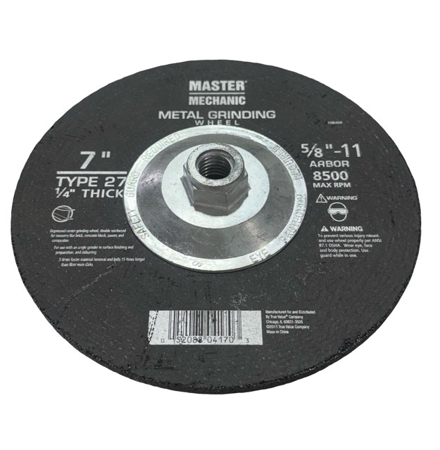 Master Mechanic 7″ x 1/4″ x 5/8-11 Metal Grinding Wheel 108404