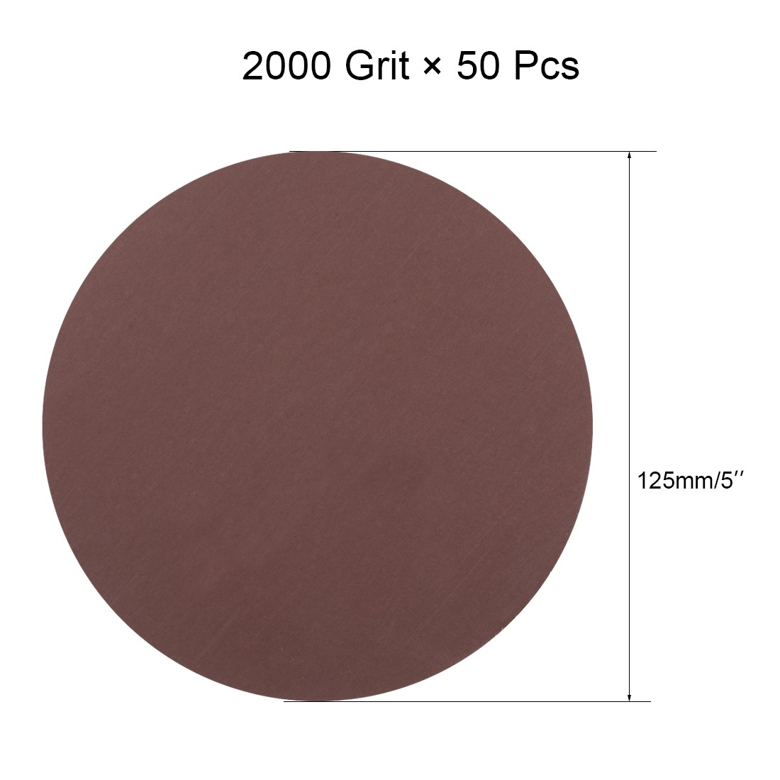50Pcs 5″ Hook Loop Sanding Disc 2000 Grits Flocking Sandpaper for Orbit Sander