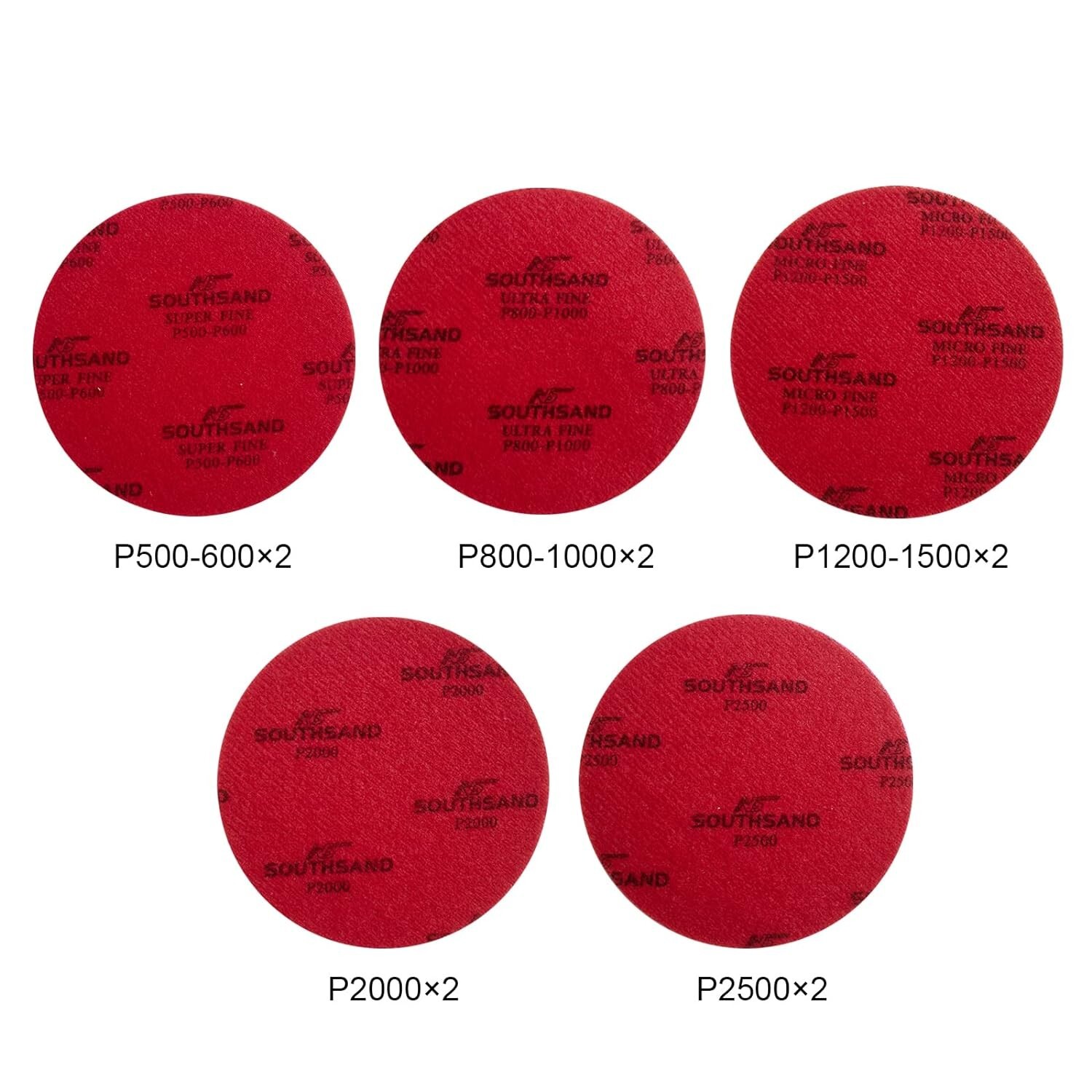 10 Pieces Bowling Sanding Pads Grit 500-600, 800-1000, 1200-1500, 2000, 2500