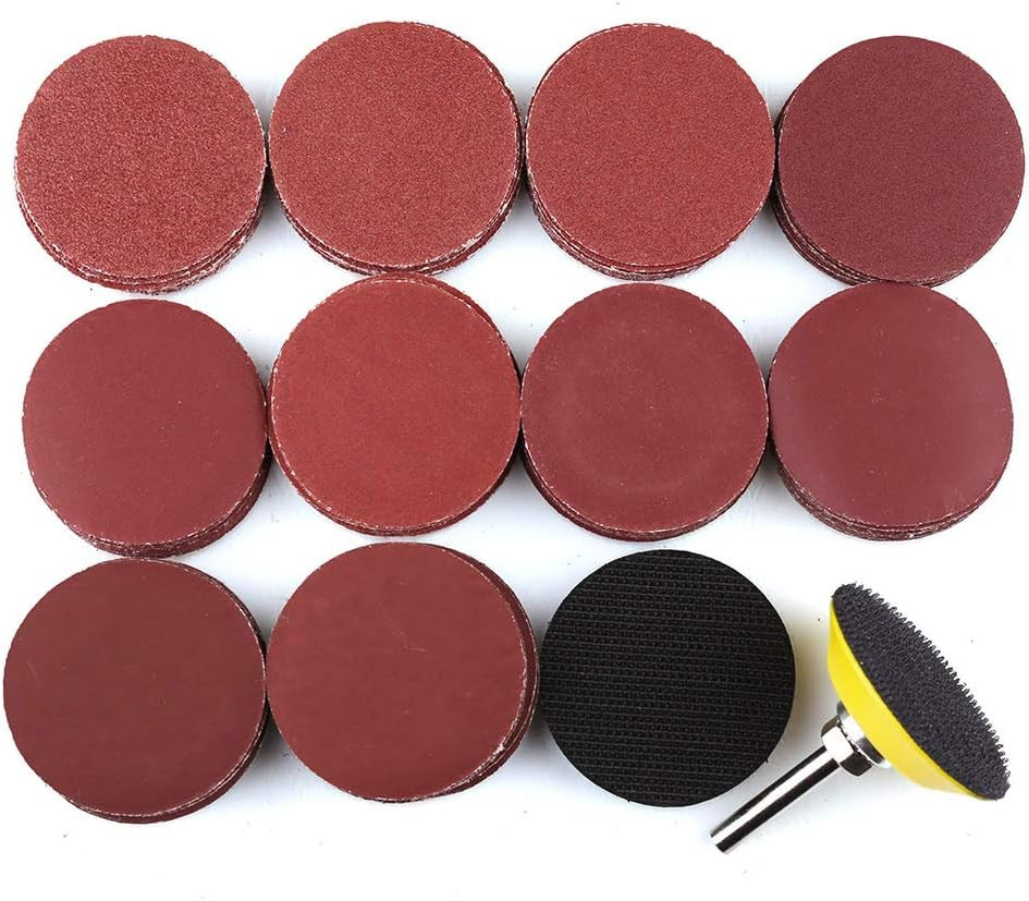 LotFancy 2 Inch Sanding Discs, 100PCS 60-3000 Grit Sandpaper and 1/4″ Shank Back