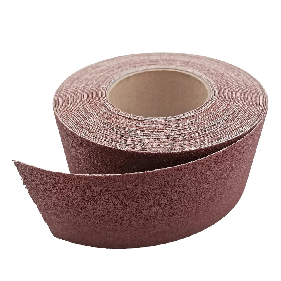 80 Grit Sandpaper Roll, 3 Inch x 49 Feet Emery Cloth Roll 80 Grit, Brown