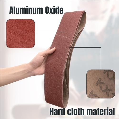 10PK 4″x36″ Sanding Belts – 80 Grit Aluminum Oxide for Wood & Metalworking, Rust