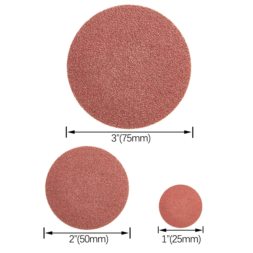 40PCS 25/50/75mm Roll Lock R-Type Quick Change Discs Red Grain Sanding Disc