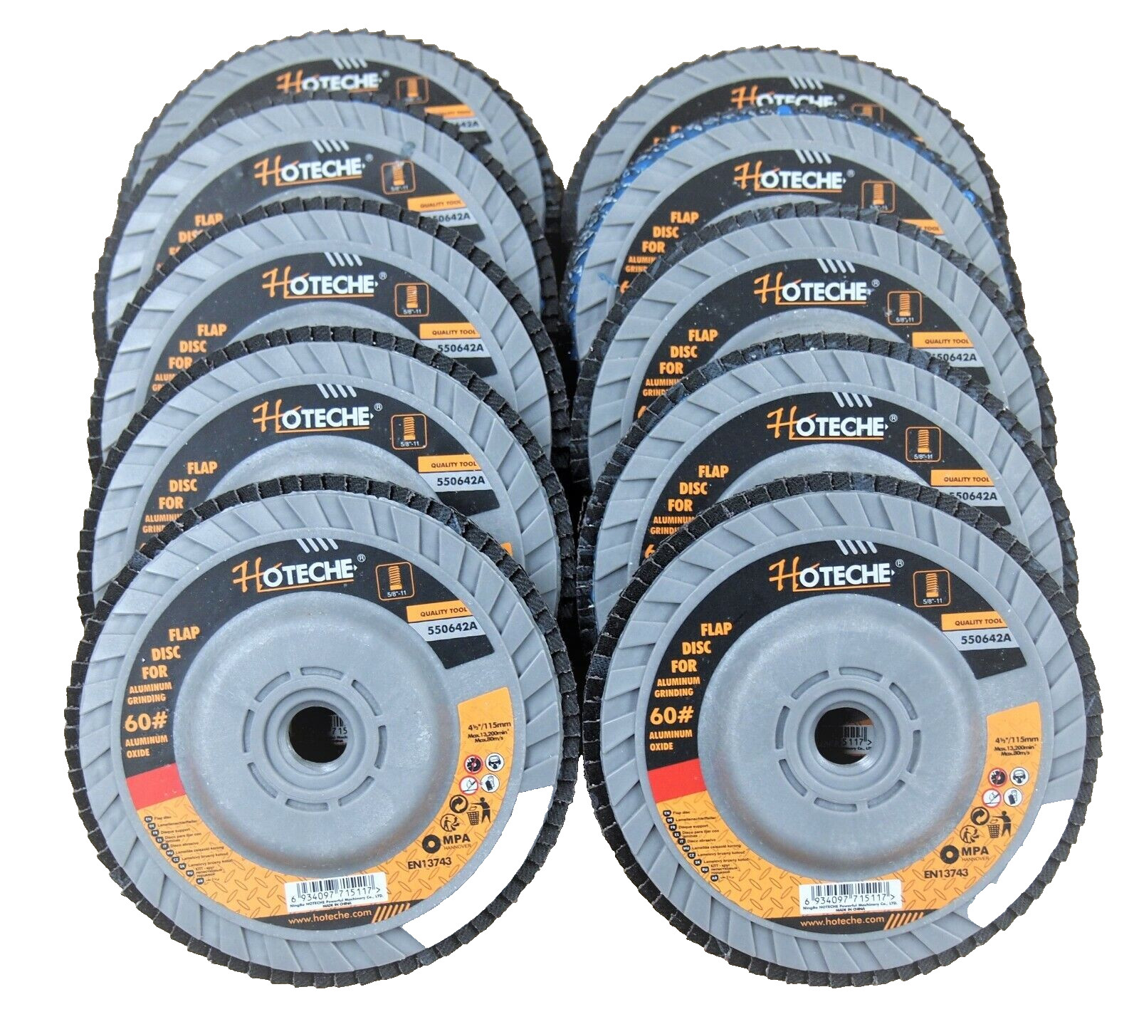 10Pc Flap Disc Speed Hub Grinding wheel 4-1/2″ x 5/8″-11 60 Grit For Aluminum