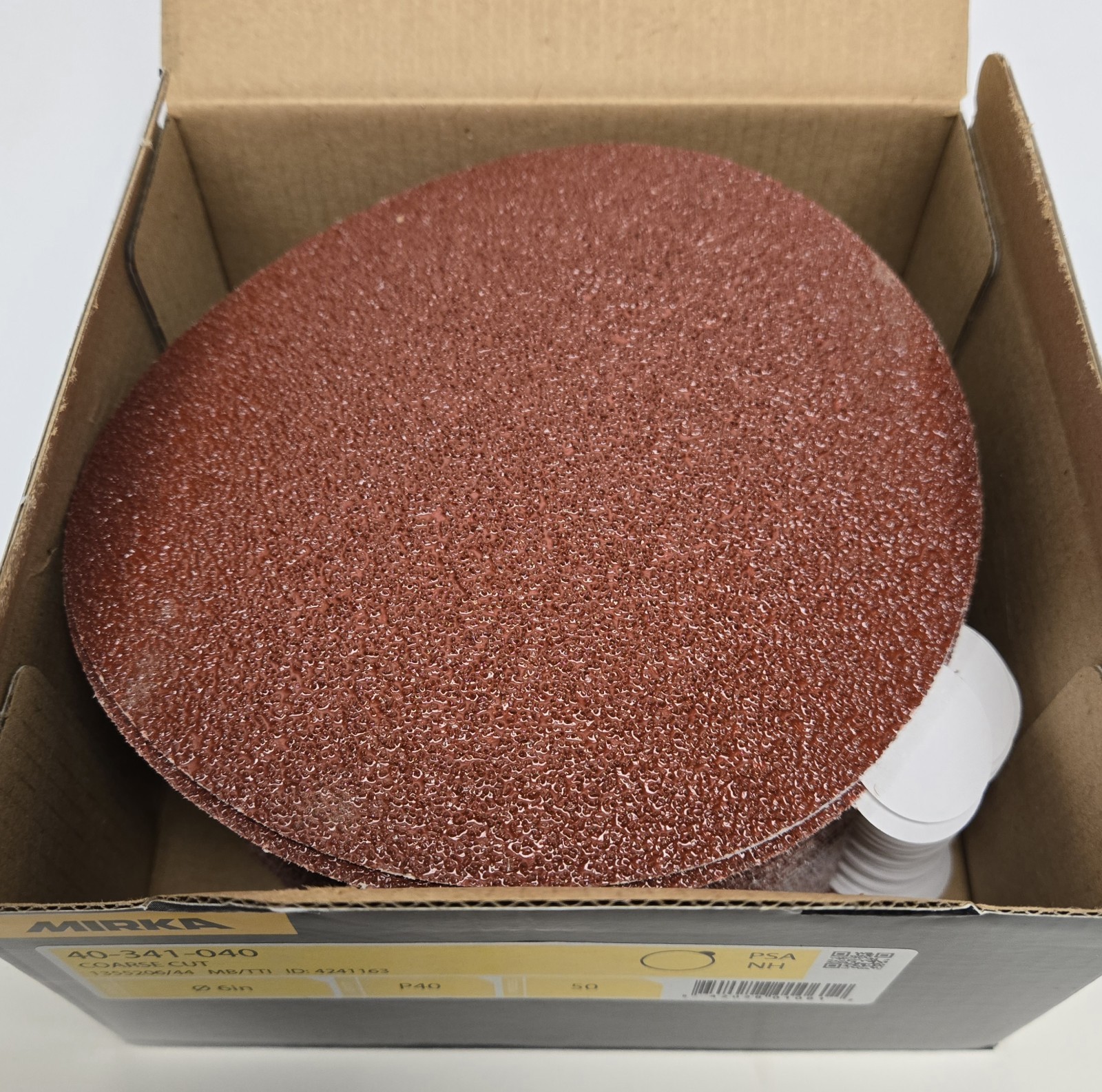 MIRKA SANDING DISCS 40-341-040. 6″ COURSE CUT, P40 GRIT. BOX OF 50.