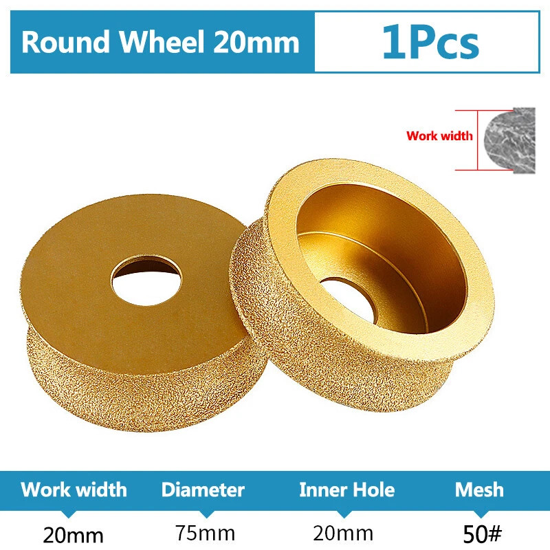 Vacuum Brazed Diamond Full Bullnose Edge Profile Grinding Disc Wheel Tool