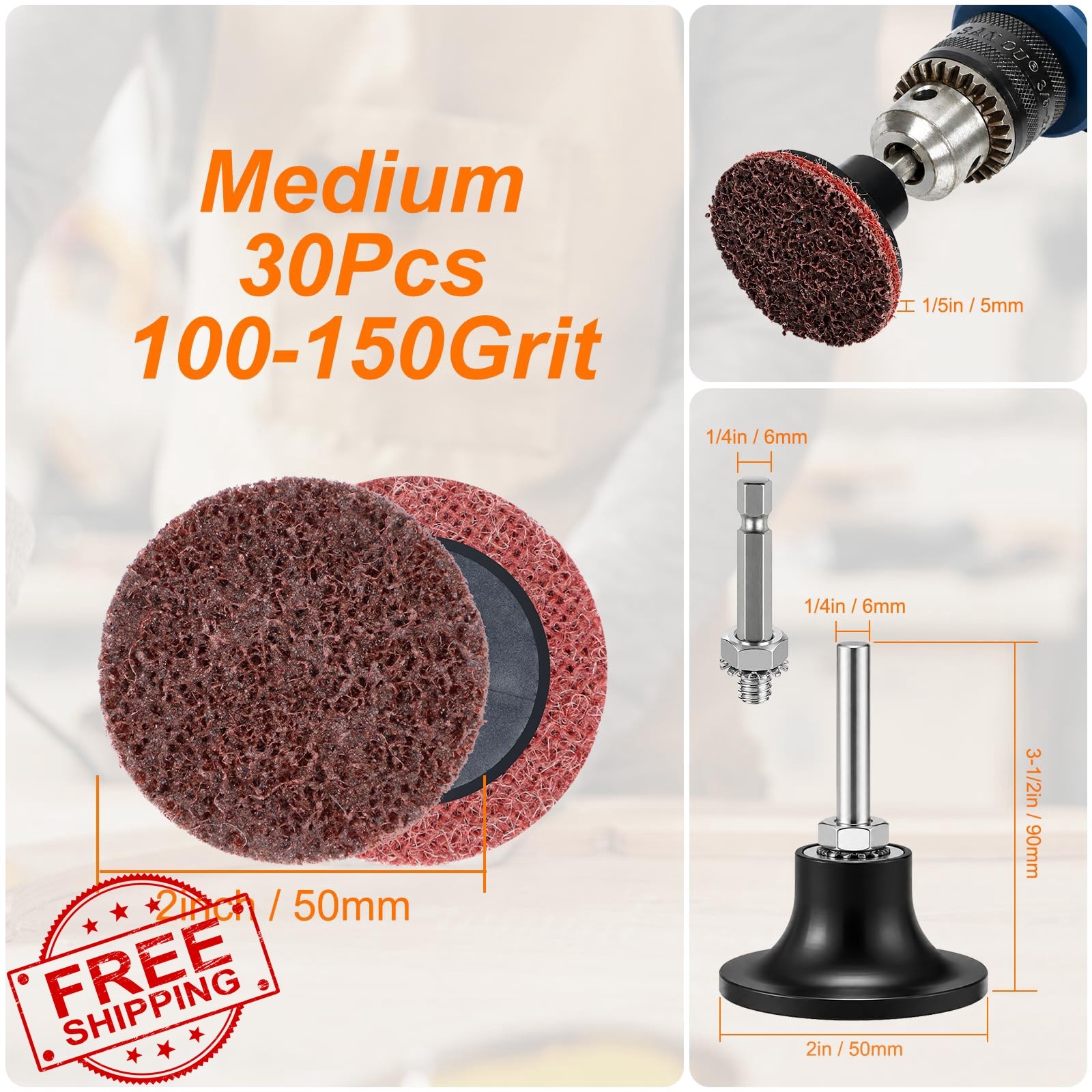Pihemum 30pc Surface Prep Discs Coarse to Extra Fine