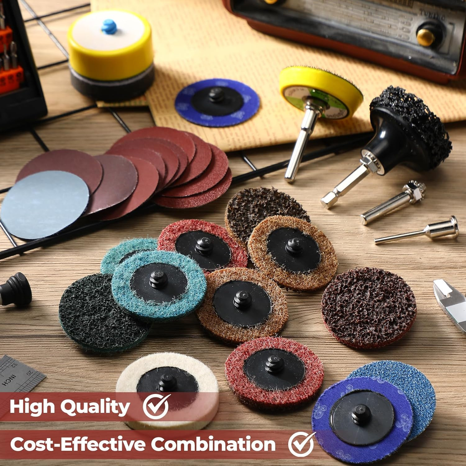 540 Pack 2 Inch Sanding Discs Pad Variety Kit Discs Set for Drill Grinder Rotary