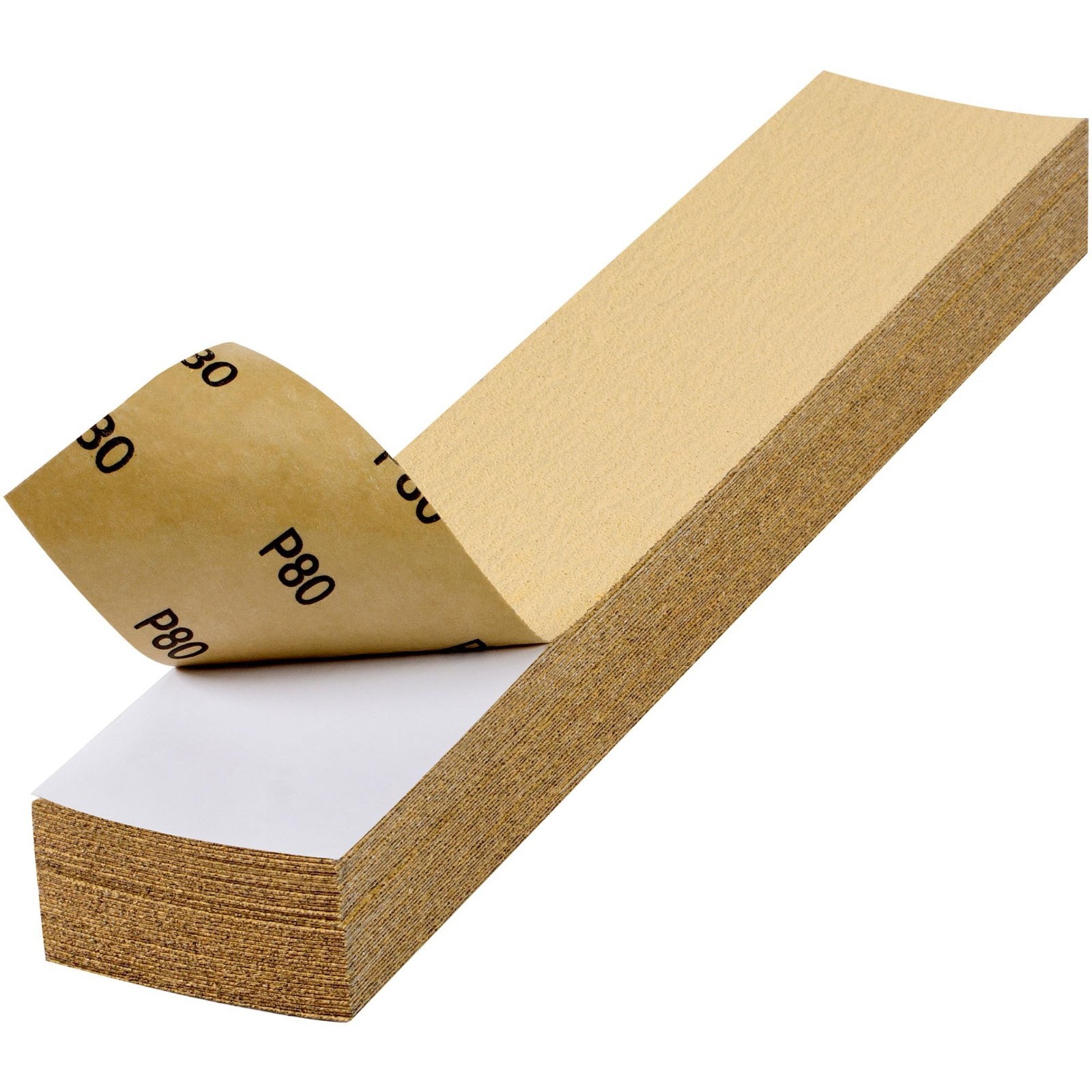 40 PCS 2-3/4″ x 16-1/2″ 80 Grit Self-Adhesive Longboard Sandpaper for Wood & Aut