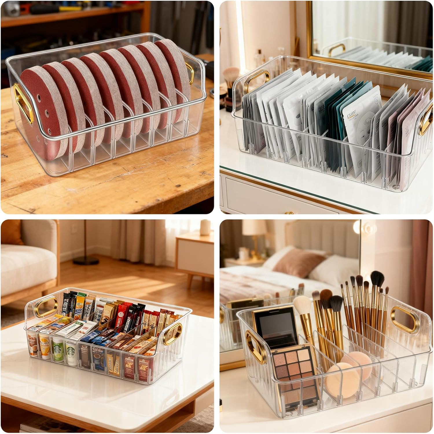 2 Sets 5 Inch Sanding Discs Storage Bins – 8 Slots for Classified Organization