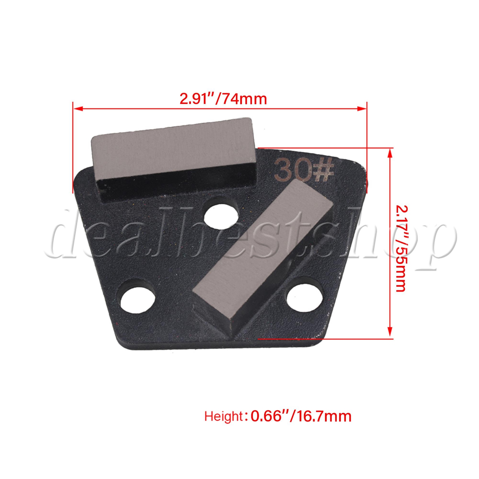 3x Diamond Trapezoid Grinding Disc 30 Grit for Concrete Grinders Tool