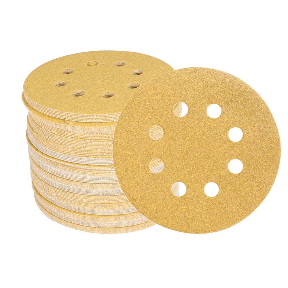 100 Pack 5 Inch 8-Hole 100 Grit Hook-and-Loop Sanding Disc Sander Paper
