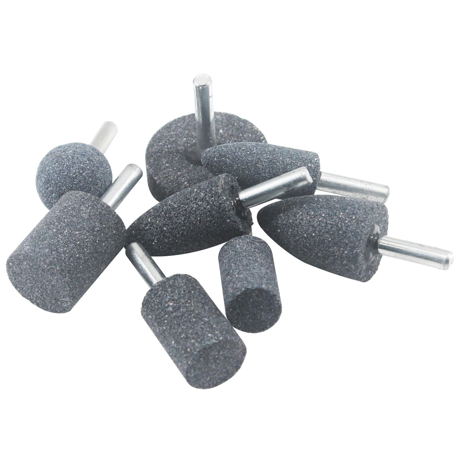 Grinding Stones Bits 8 Pcs Aluminum Oxide 1 4 Inch Shank Rotary Tool Metal Glass