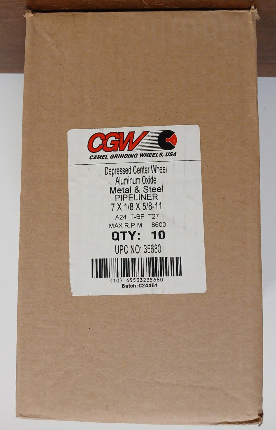 Box 10 CGW 7″ x 1/8″ x 5/8-11 Metal/Steel Pipeliner Wheel Alumina A24 T-BF T27