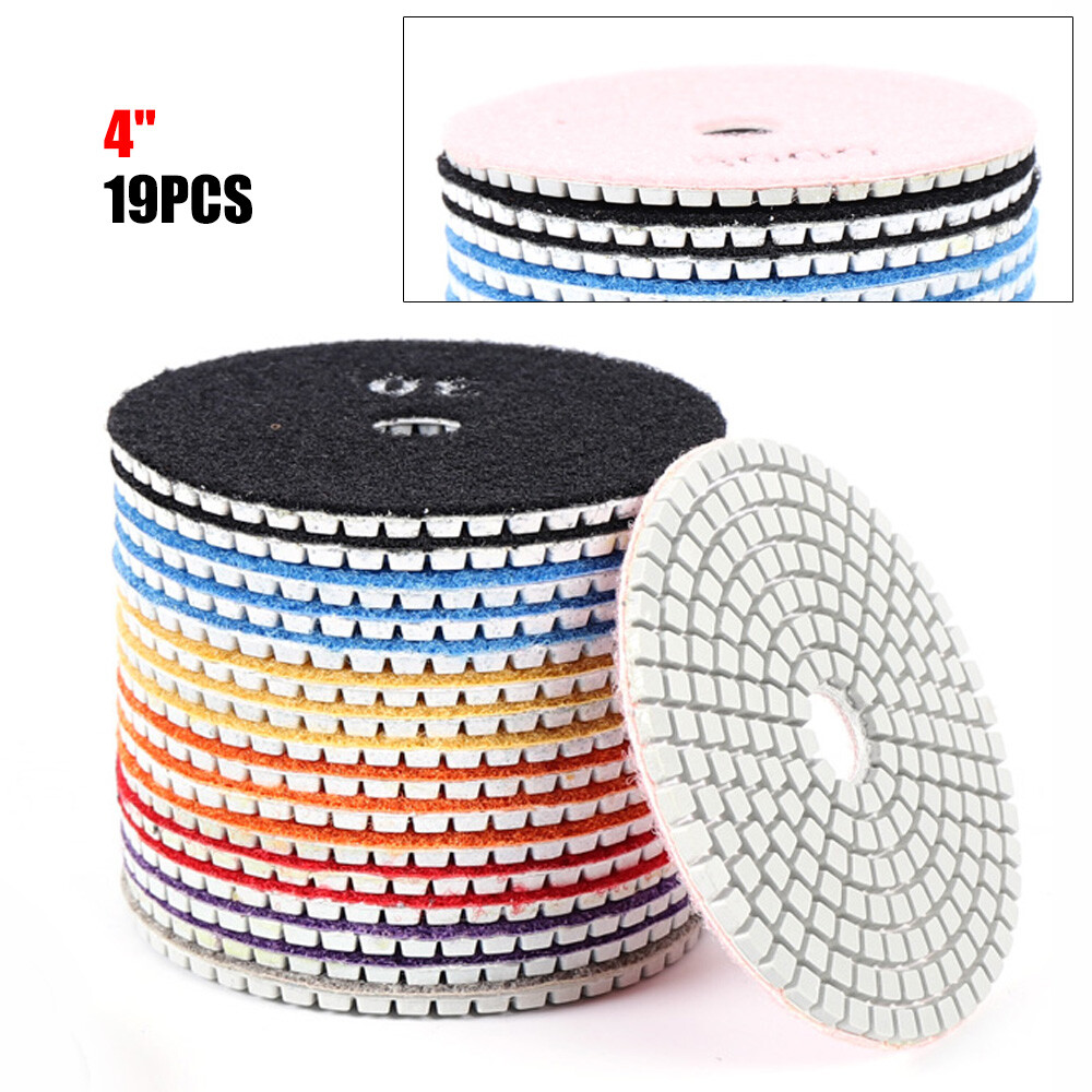 For Grinding & Sanding 19 pcs Polishing Pads 4 inch Diamond Polishing Pads Set
