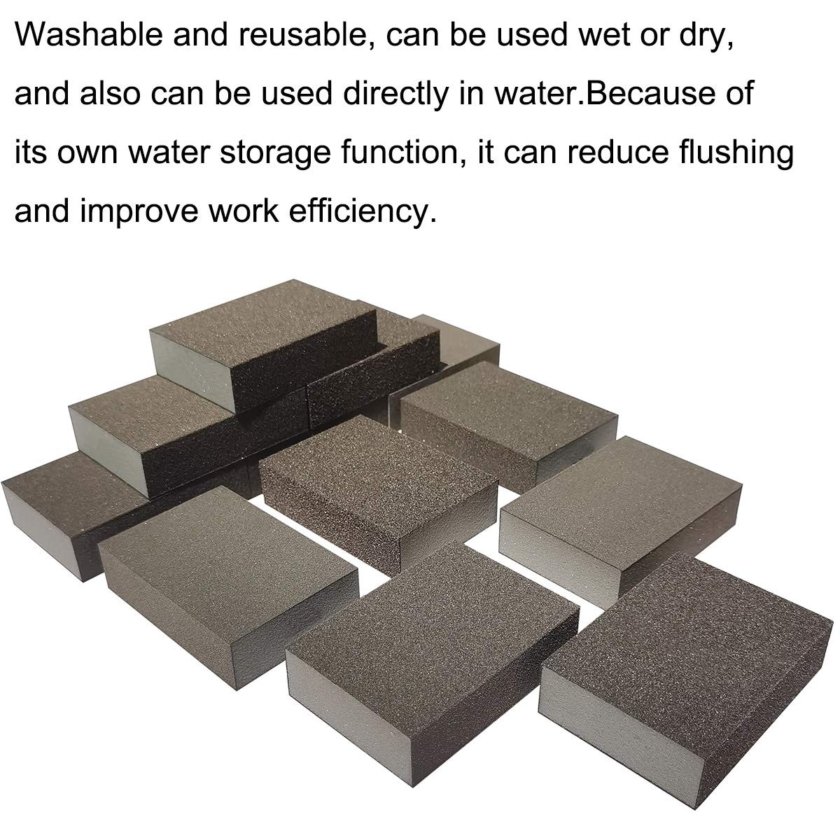 12 Pack Sanding Sponge,Sackorange Coarse/Medium/Fine/Superfine 6 Brown