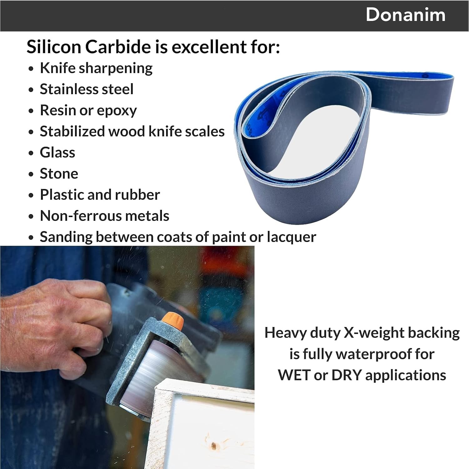 2 x 42 Inch Silicon Carbide Extra Fine Grit Sanding 600/800/1000 Assortment