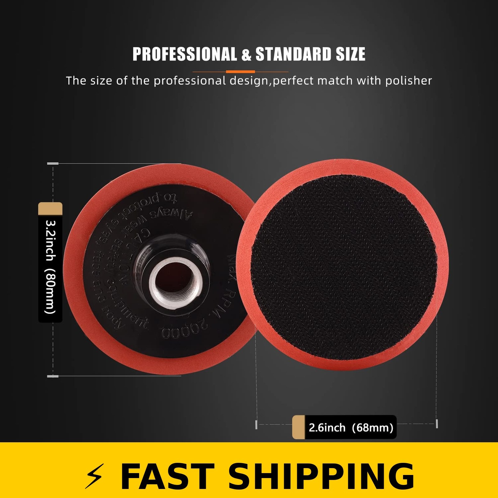 SPTA 3 Inch Wool Polishing Pad Set – 5 Pcs with Backing Pad
