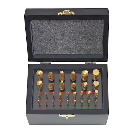 Ingersoll-Rand M30tin Carbide Burrs Set, Coated Carbide