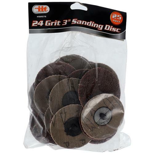 25pc 3″ 24 Grit Sanding Discs Surface Prep Finishing Work Abrasive Pads 82076