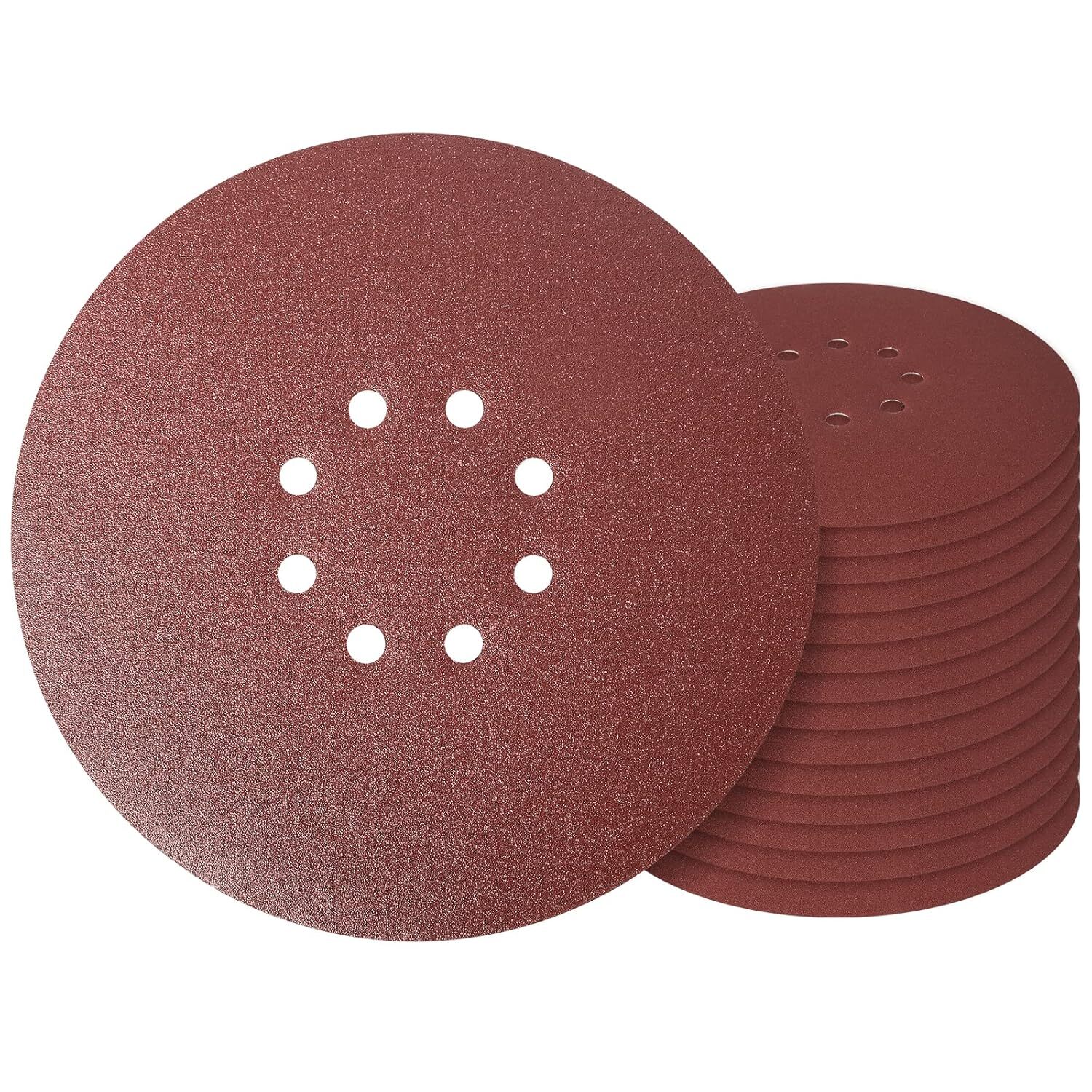 SATC 9″(225mm) 10PCS 8-H Sanding Disc P180 Hook&Loop A/O Abrasive for Polishing