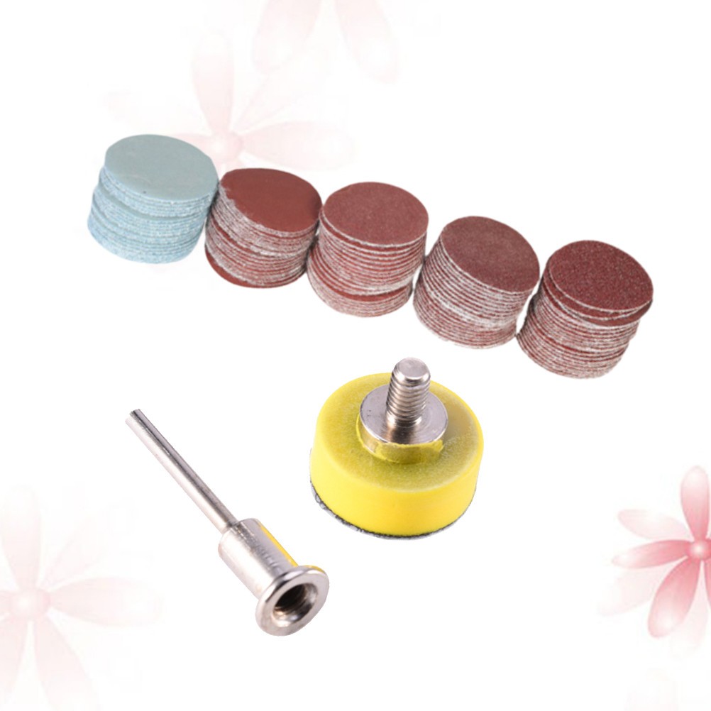 100Pcs Sanding Discs Pad with Shank Assorted Colors for Polishing and Sanding