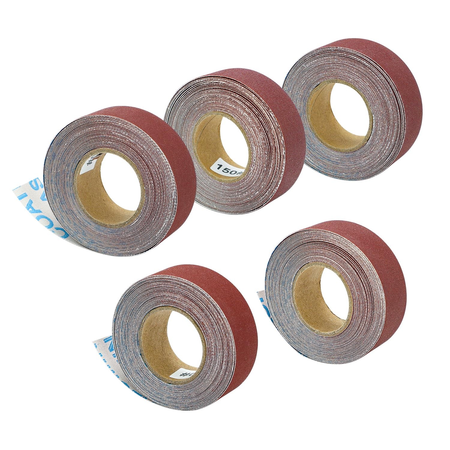 Abrasive Sanding Rolls 1 X 20ft X 5 Grits Abrasive Sandpaper Rolls For Finishin