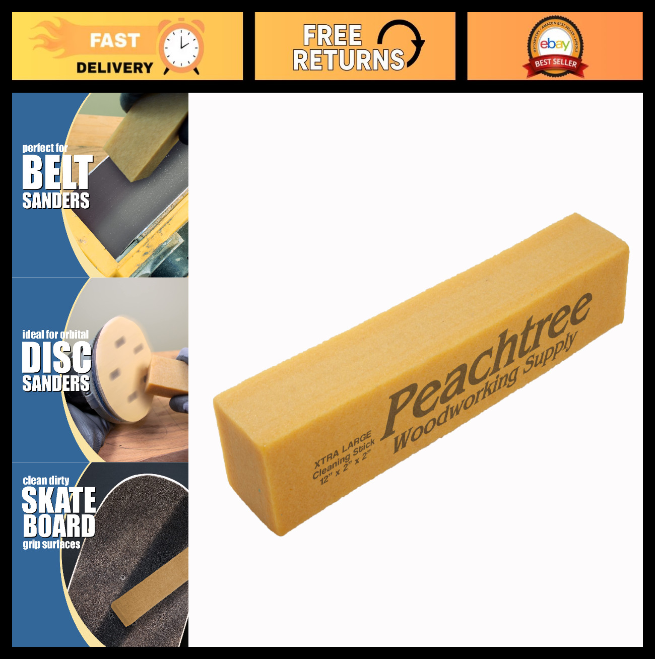 Abrasive Cleaning Stick – Sandpaper Cleaner 2″x2″x12″ for Effective Surface Prep