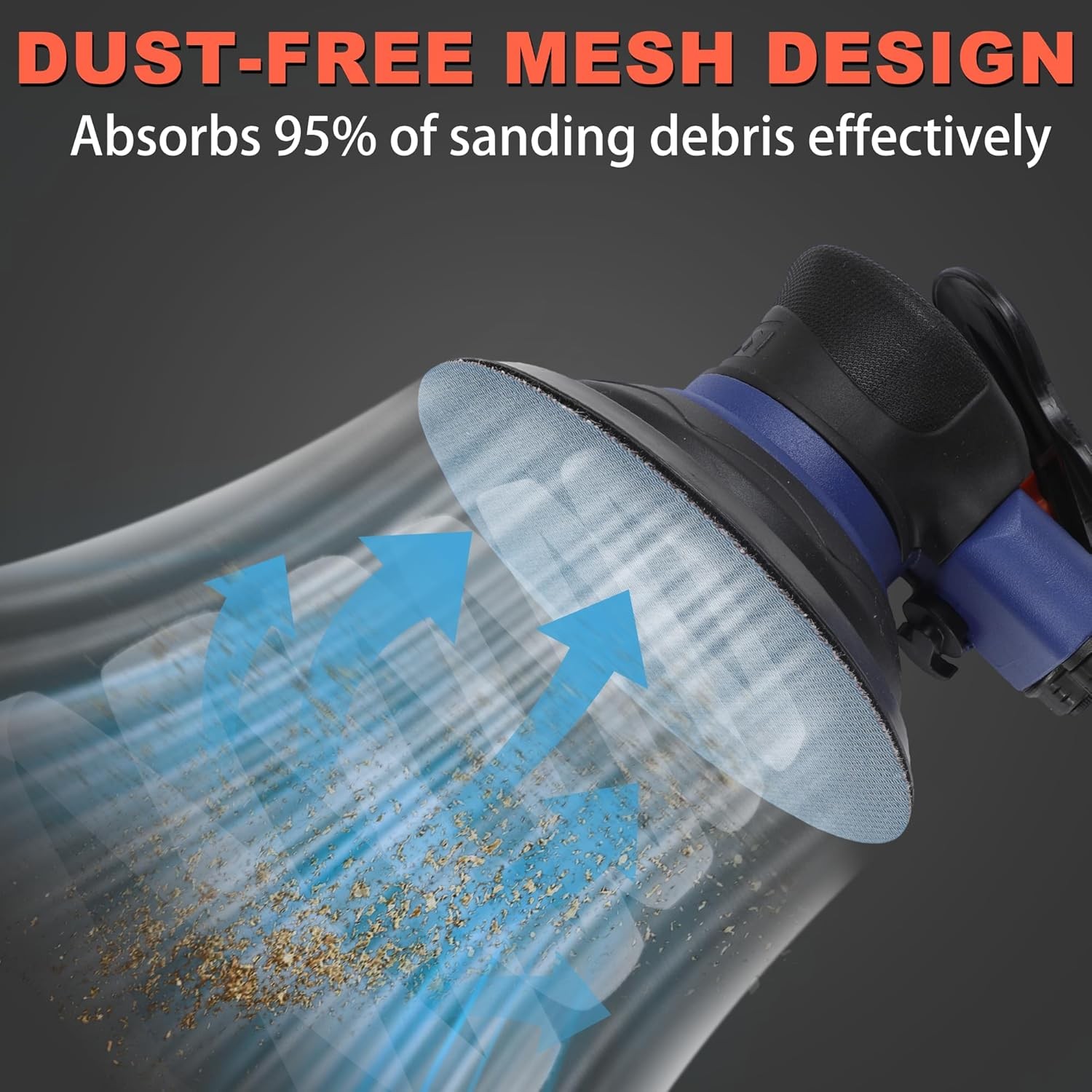 50PCS 5″ Mesh Sanding Discs 80-320 Grit Hook Loop Orbital Sander