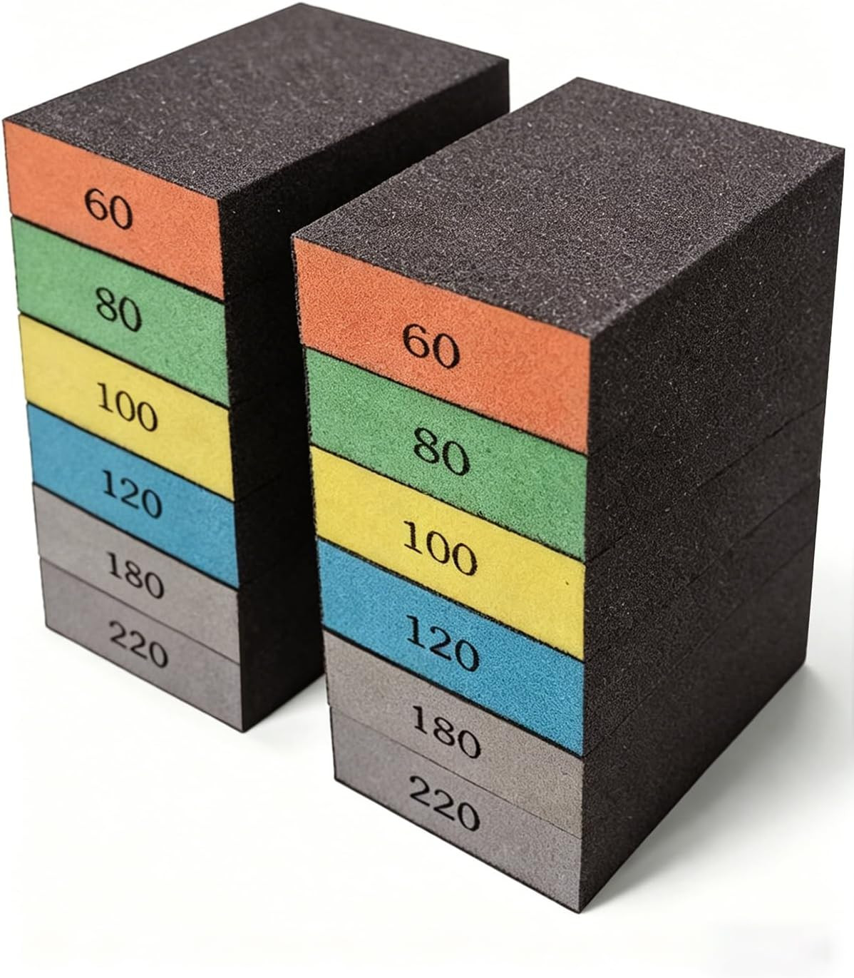 12Pcs Sanding Block Sponge Set, Reusable Sandpaper for Wood & Drywall | 60/80/10
