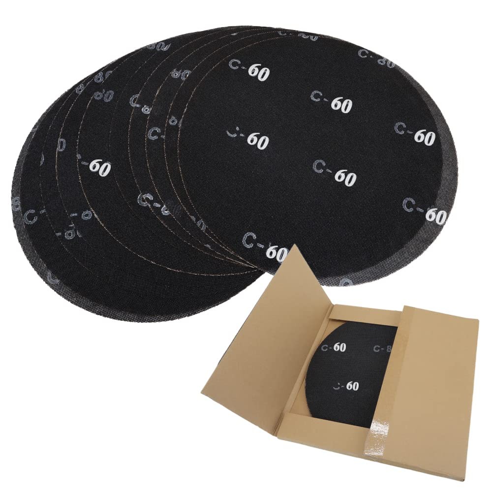 10 PCS 17 Inch 60 Grit Sanding Screen Discs Black Silicon Carbide Floor