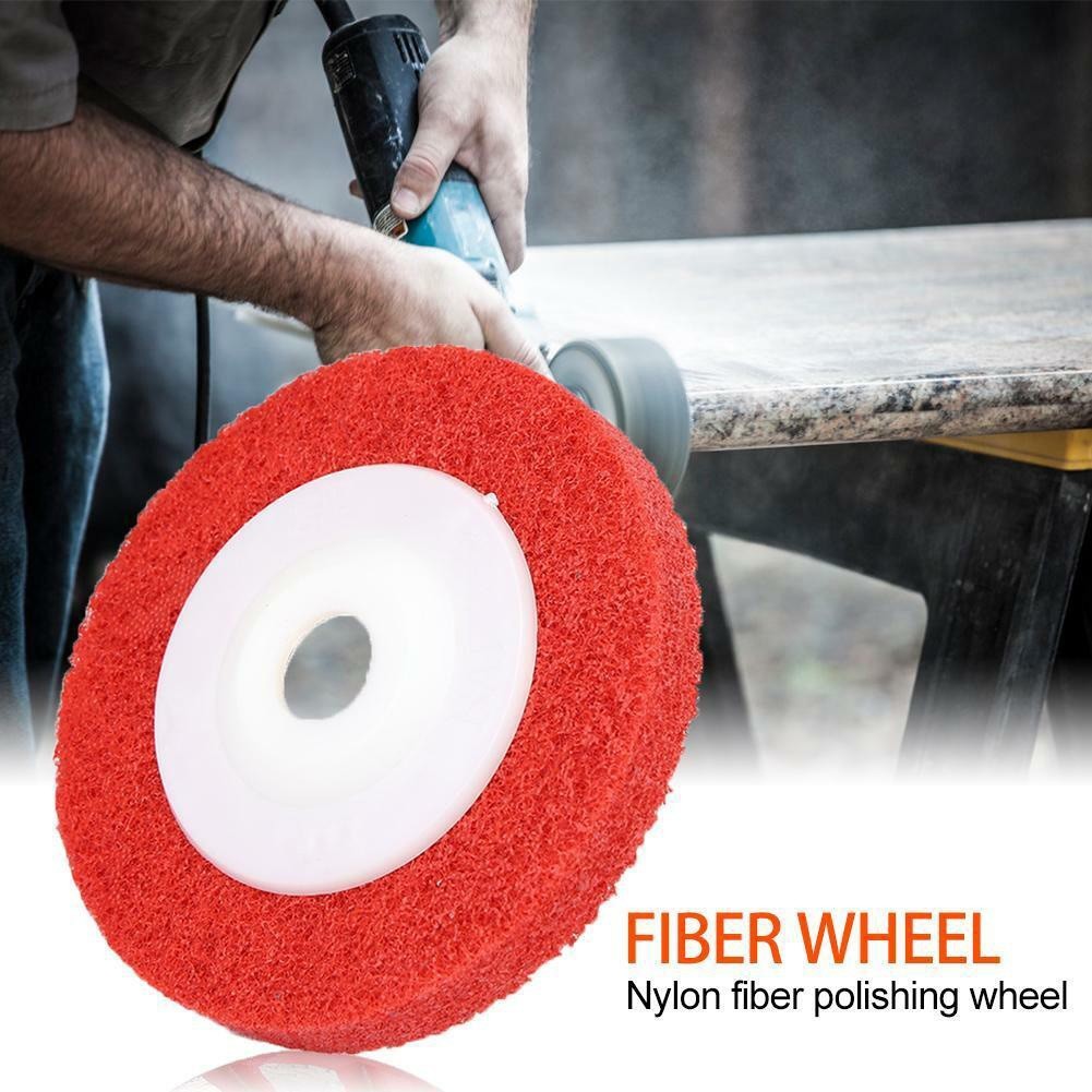 4Inch Red Nylon Fiber Polishing Wheel Flap Discs Abrasive Disc Metal Polishing