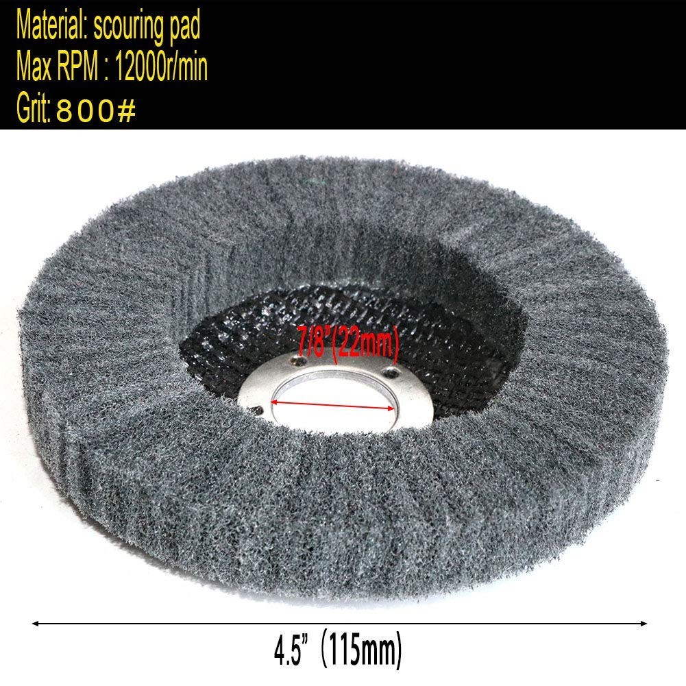 5Pcs 4.5″ x 7/8″ Nylon Fiber Buffing Wheel Scouring pad Flap Polishing Disc…