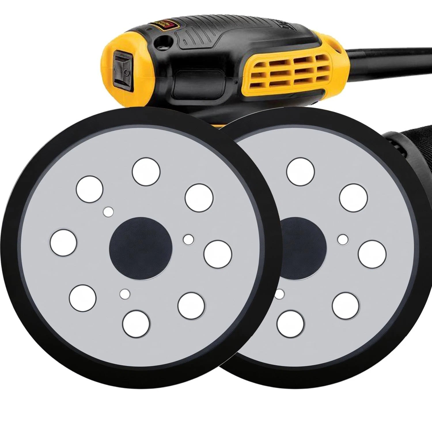 2pc 5″ 8-Hole Metal Replacement Sander Sanding Pads Hook for Dewalt Porter Cable