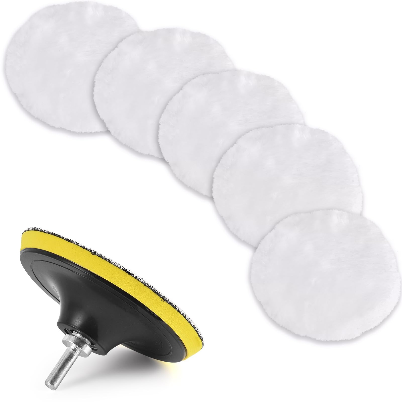 Kshineni 7 Pcs 3 Inch (80 mm) Wool Buffing Polishing Pad Car 3Inch-7Pcs
