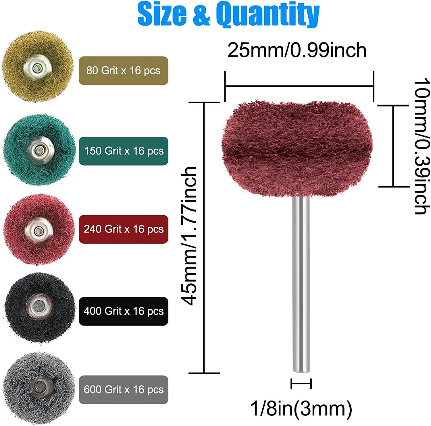80Pcs Polishing Wheel Abrasive Buffing Grinding Brush Kit For Dremel Rotary Tool