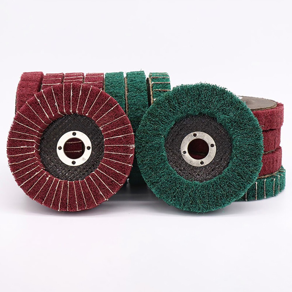 100mm Nylon Fiber Flap Polishing Wheel Pads Abrasive Buffing For Angle Grinder