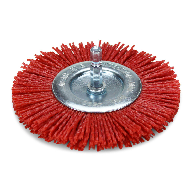 BHA 4″ Nylon Wire Wheel with 1/4″ Hex Shank for Drill or Die Grinder