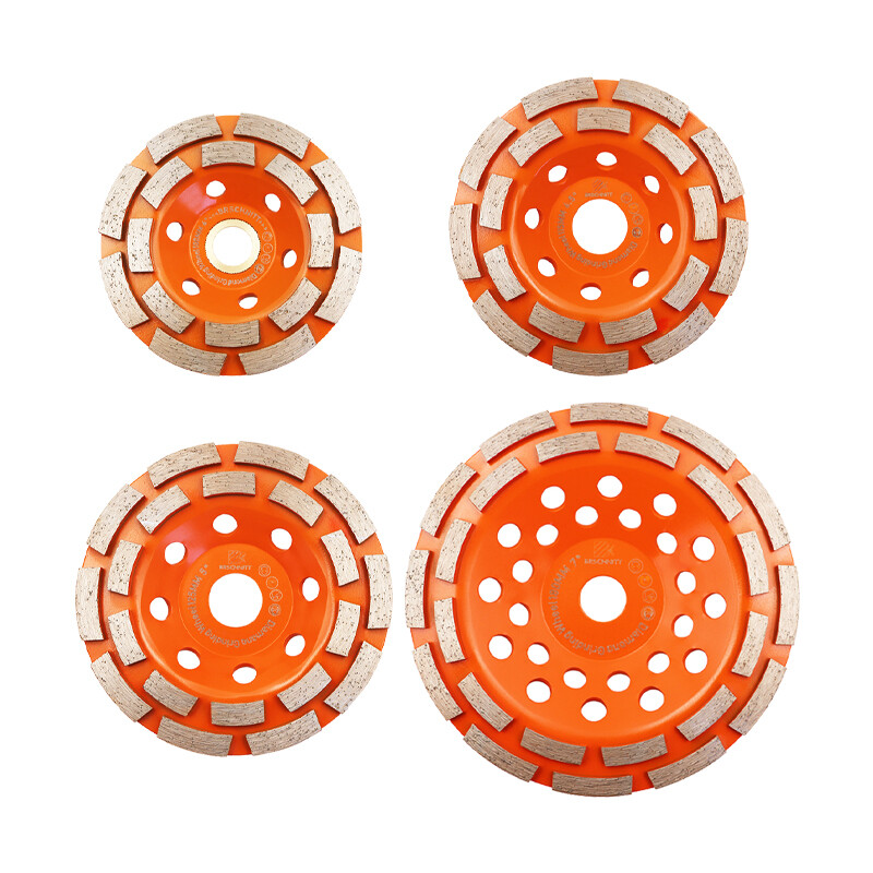 Diamond Double Row Grinding Wheel 4/4.5/5/7” Sanding Disc for Concrete Masonry