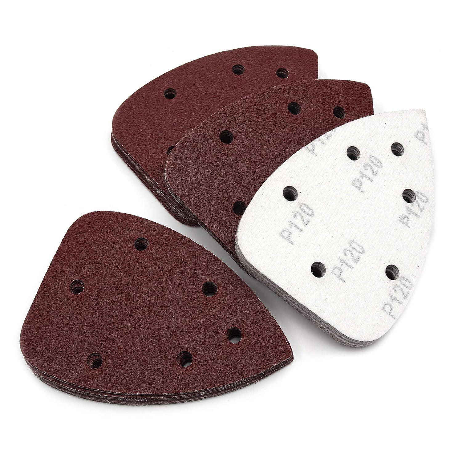 60PCS Mouse Detail Sander Sandpaper Hook Loop Sanding Pads Sheets P60-240