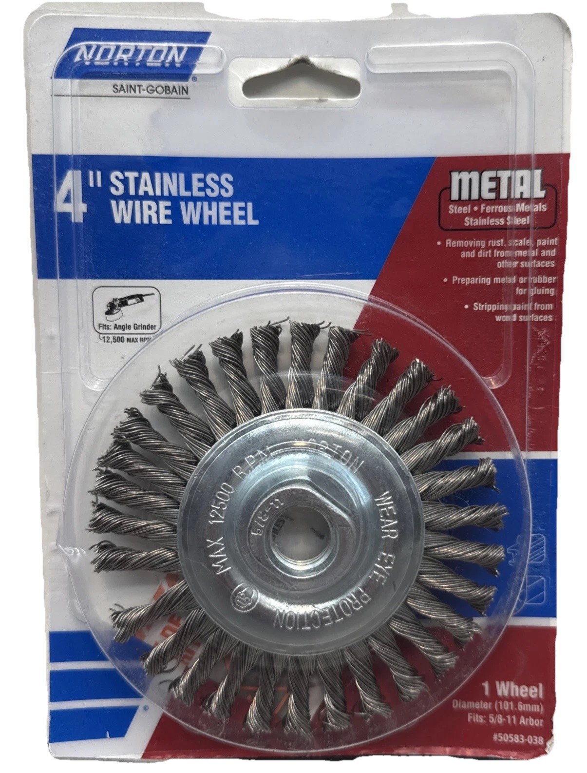 NORTON 4 ” WIRE WHEEL BRUSH #39019 {49}
