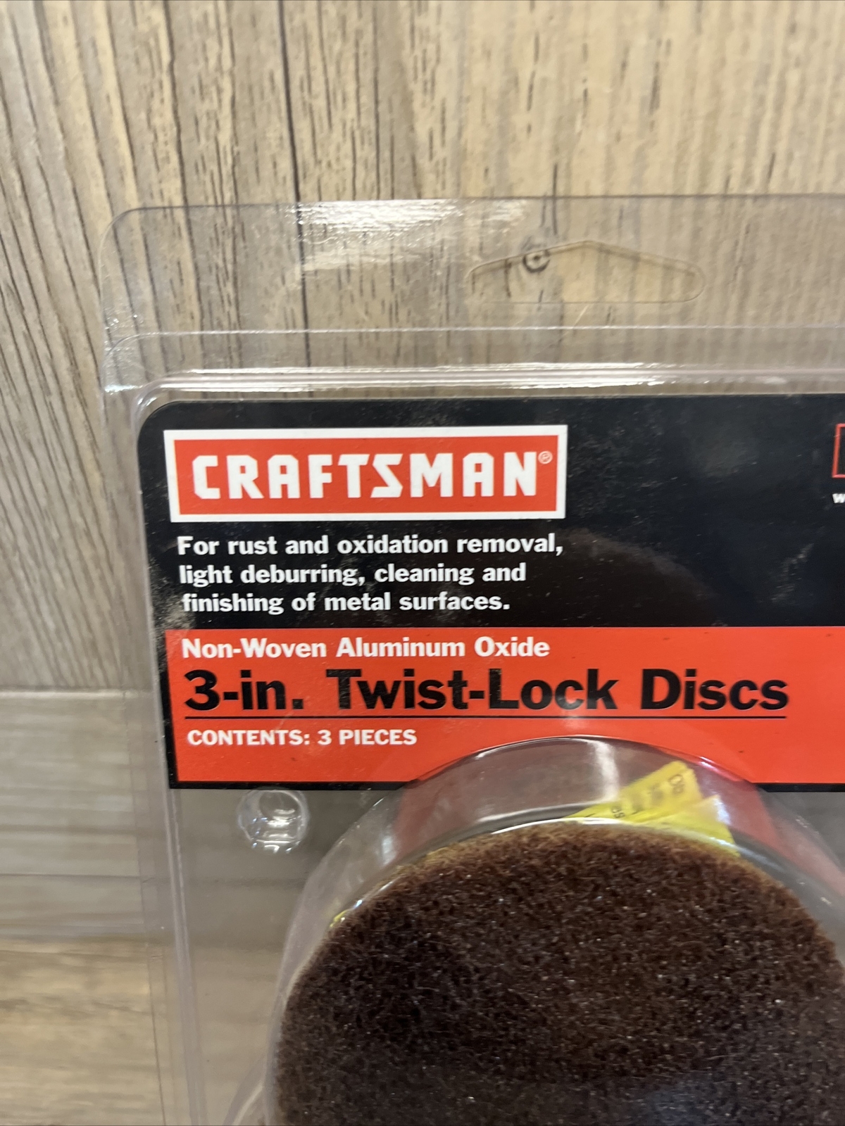 3-pk Craftsman 3″ Twist-Lock Discs Coarse Non-Woven Alum Oxide 964871