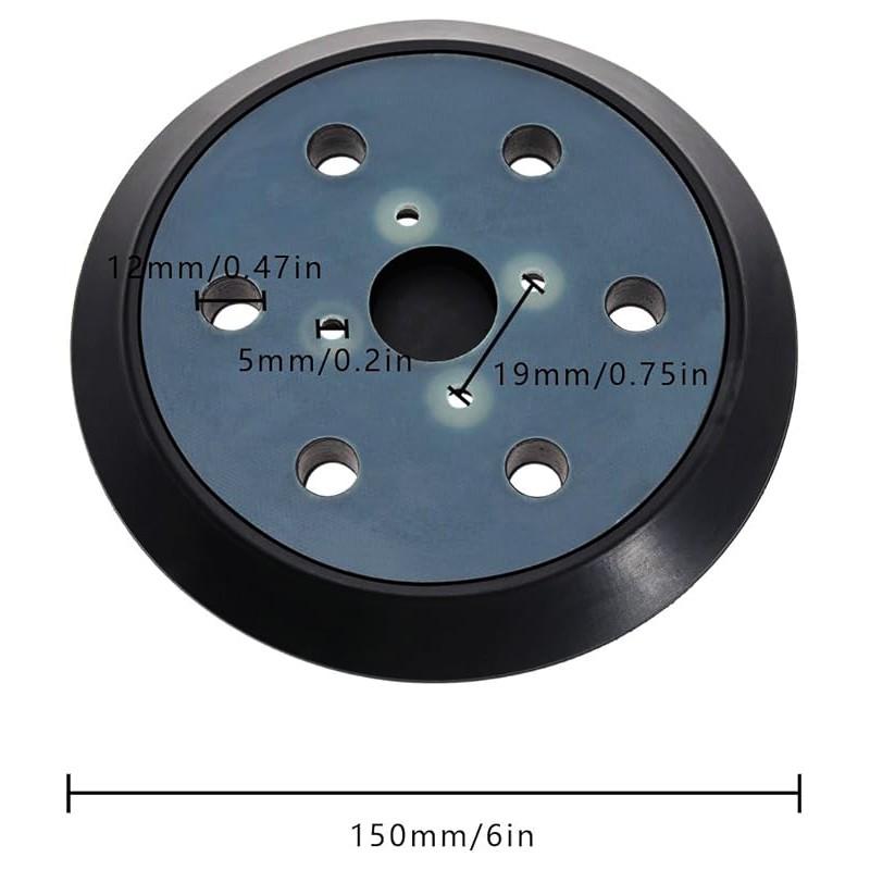 6″ 6-Hole Hook&Loop Orbit Sander Pad for Ridgid R2611 301239001 Backing Pad