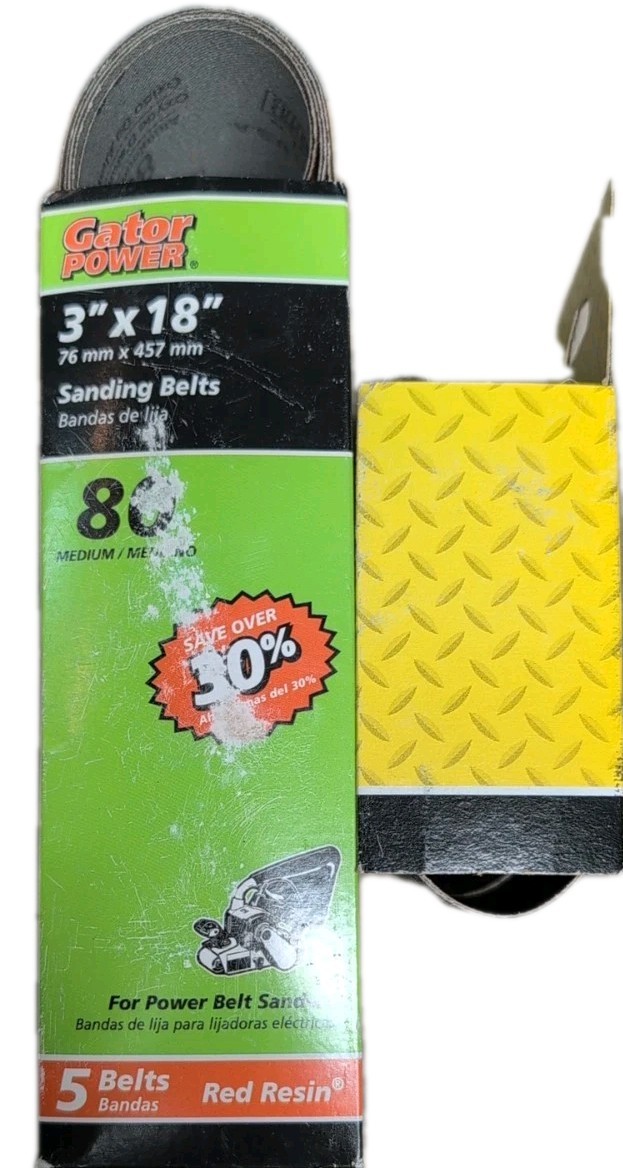 Gator 3 in x 18 in Sanding Belts 80-Grit & 120-Grit 6-Belts Total