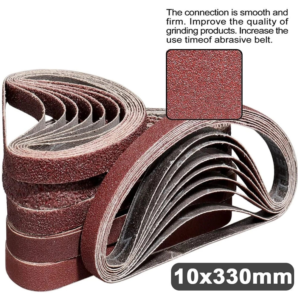 10x330mm Abrasive Sanding Belts For Belt Sander Metal Grinding Sandpaper 40~800#