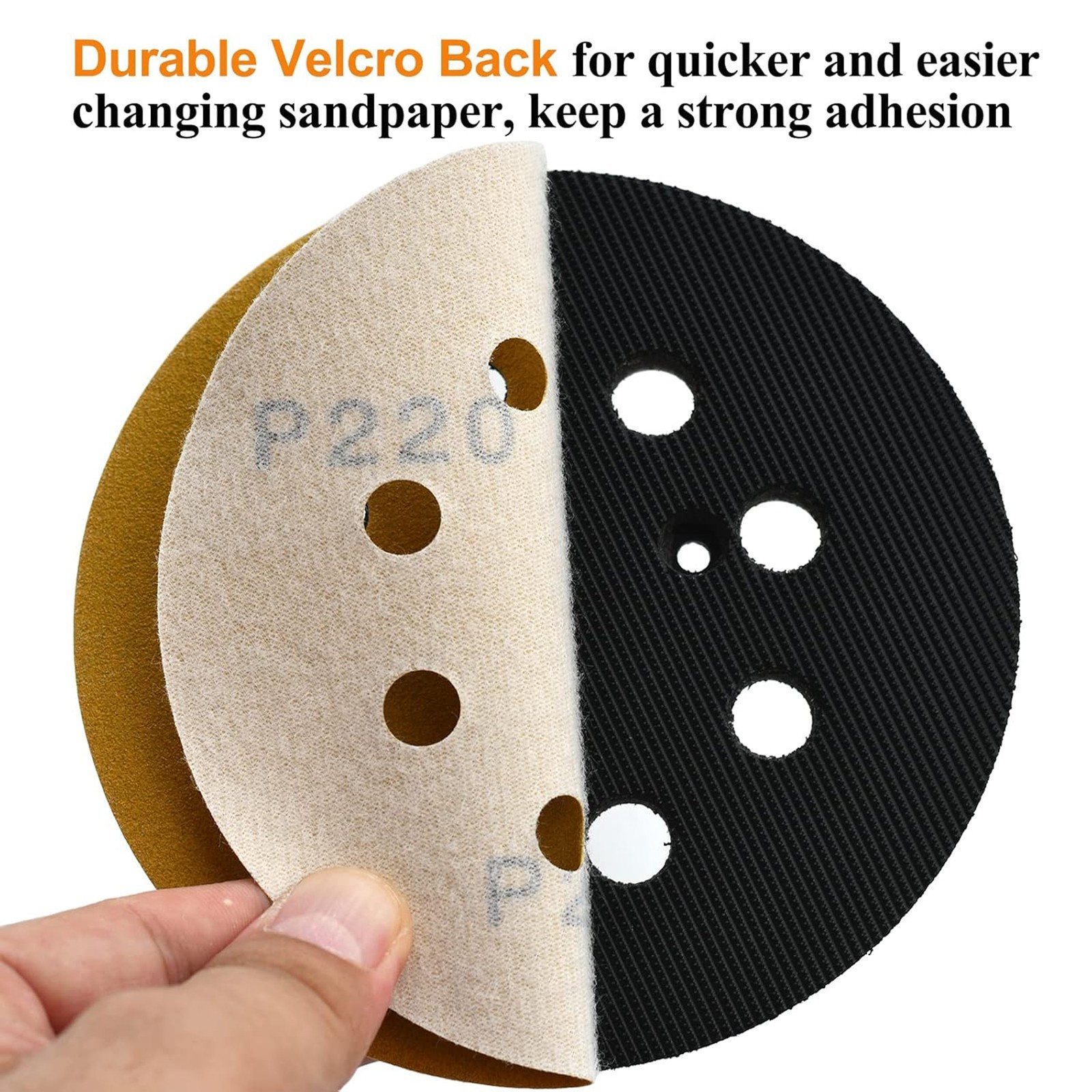 100-PACK 5 inch Sanding Discs 8-Hole Hook Loop Sander Orbital Sandpaper 40 -1000